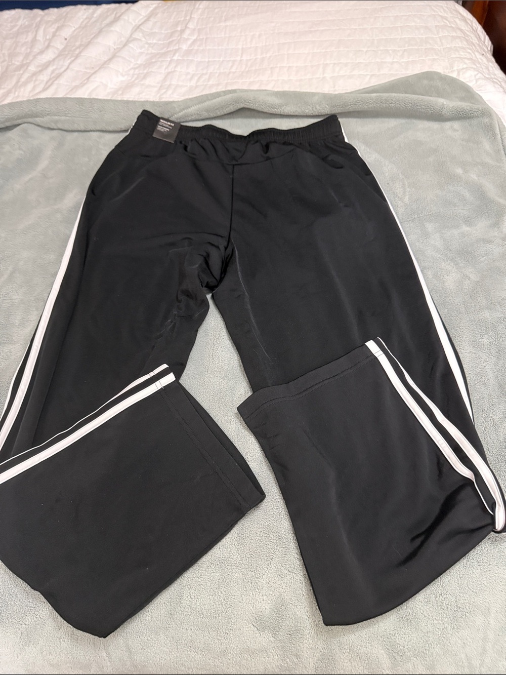 adidas Black Joggers with White Side Stripes